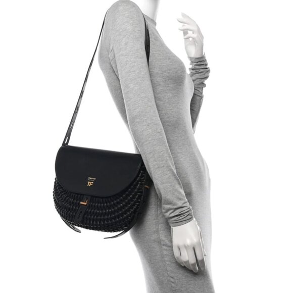 Tom Ford Woven Leather T Twist Small Crossbody - Picture 12 of 12